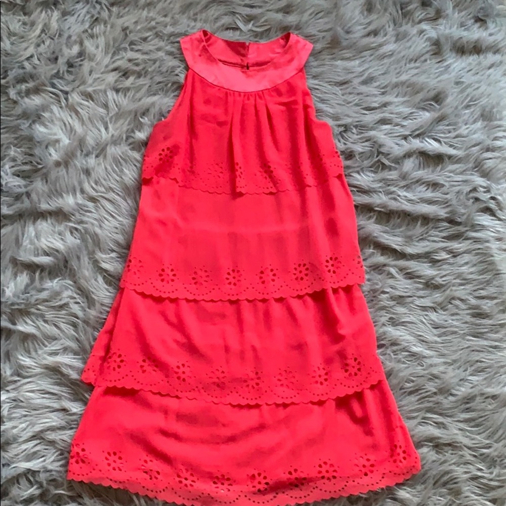 Youth: Coral layered dress